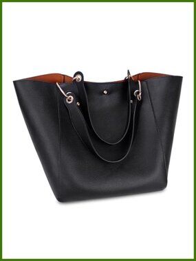 Extra Large Faux Leather Tote Bag Waterproof Work Travel Shoulder Handbag